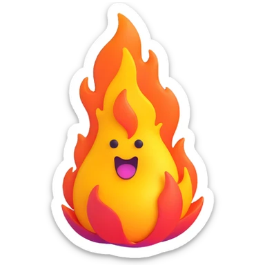 flaming poop icon, bold and colorful sticker