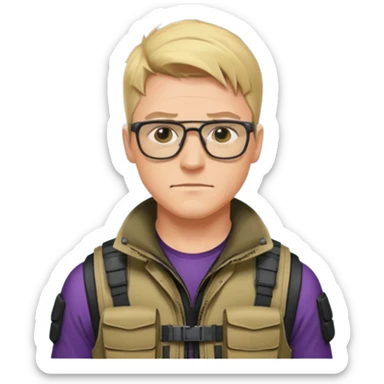 Hawkeye  Clint Barton with glasses 
 sticker