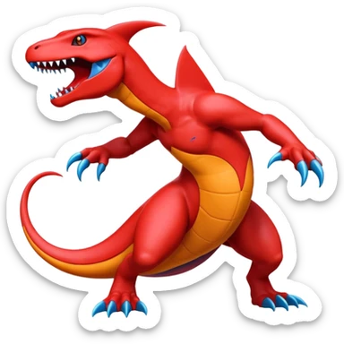 Salandit-Salamence-Garchomp-Fakémon-hybrid-creature (full body)  sticker