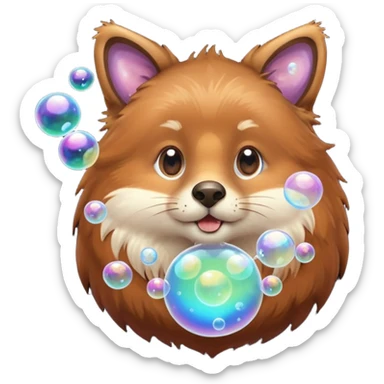 animale blowing bubbles sticker
