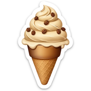 bolitas de helado de cafe con semilla de cafe  sticker