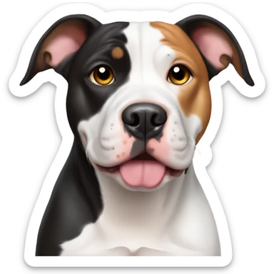 Black and white pitbull with beagle ears sticker