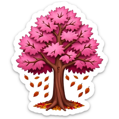 sweet pink autumn tree sticker