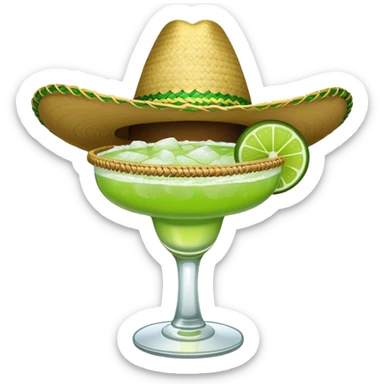 Sombrero and margarita  sticker