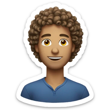 dutch guy with curly hair sticker