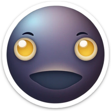 planet Moon with a cartoon unequaled face with big calm eyes sticker