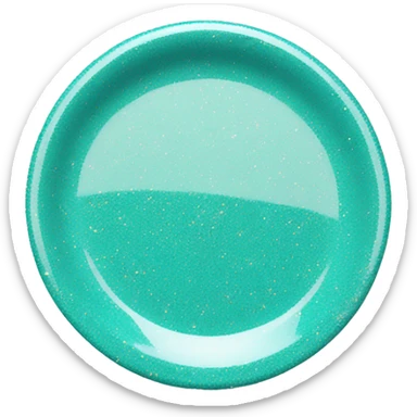 Realistic small tiffany blue glitter plate. sticker