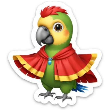 parrot wearing a poncho sticker