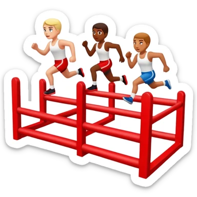 red and white race obstacle sticker