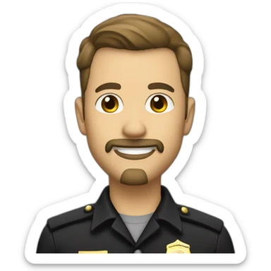 agent officer with goatee smiling sticker