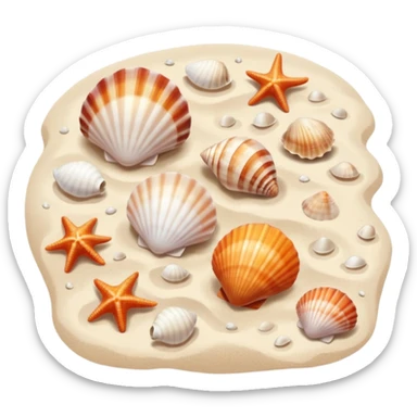 Beach with seashells sticker