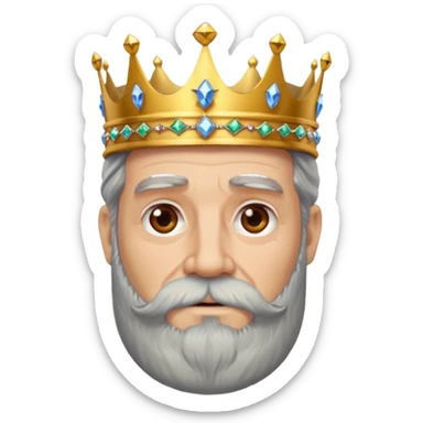Bearded King, Old king with long gray beard and jeweled crown.
 sticker