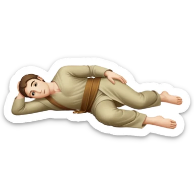 fullbody apostle in prone pose, improved proportions, clear prone posture sticker