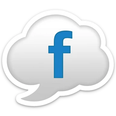 white cloud chat bubble with a f on it sticker