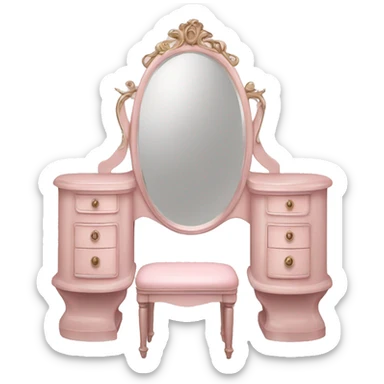 pale pink Vintage vanity sticker