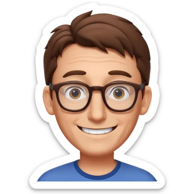 The actor of spongebob tom Kenny a guy with brown hair and glasses sticker