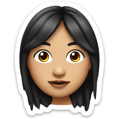  young beautiful Native American female idol scientist with feather earrings & long black hair with pink accents sticker