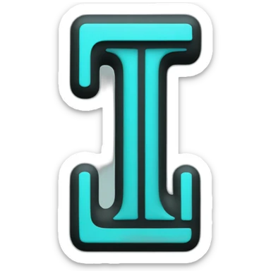 two symbols one is a black lowercase letter t and the other is a turquose verical bar sticker