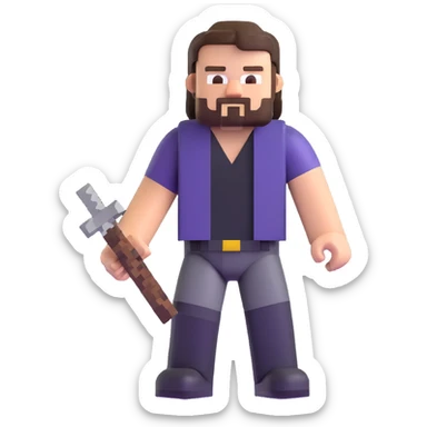 Jack Black as a Minecraft character sticker