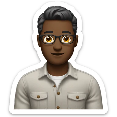 male gaze in casual shirt sticker