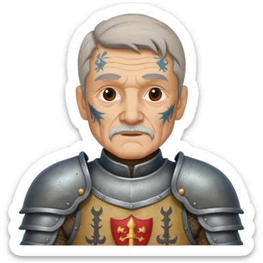 elderly tattooed knight sticker