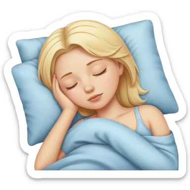 A white girl with blonde hair is sleeping sticker