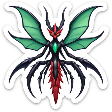 Shiny Oily Glossy Yveltal-Scyther-Darkrai-Lunala-fusion sticker
