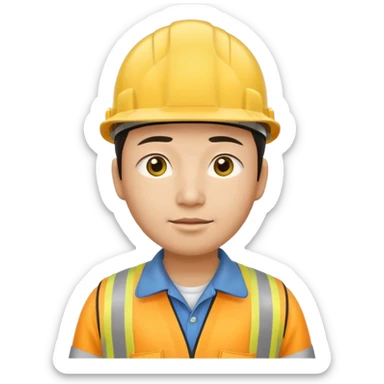 The narrow-eyed Chinese construction worker sticker