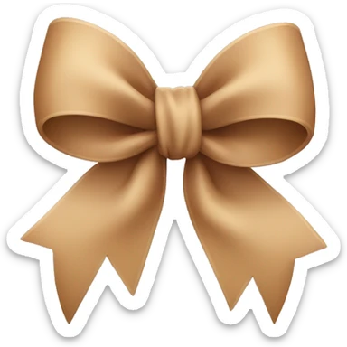 cute light brown bow sticker