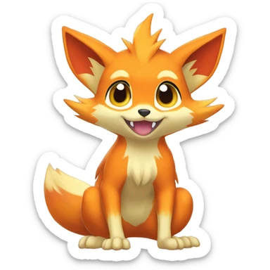  Fennekin-Quilava—Charmander-Fakemon Full body sticker