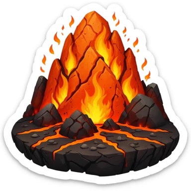 mars with fire and lava on it sticker