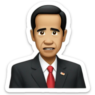 pleading emoji president Jokowi sticker