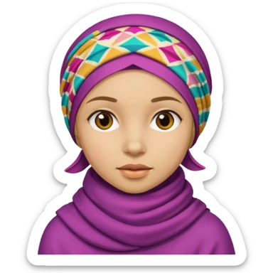 Une fille qui porte une foulare de son tete sans détails de visage  sticker