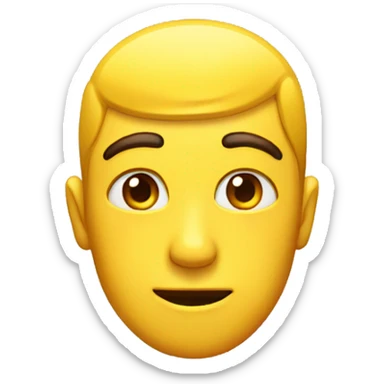 A yellow regular iPhone emoji but with a side eye expression  sticker