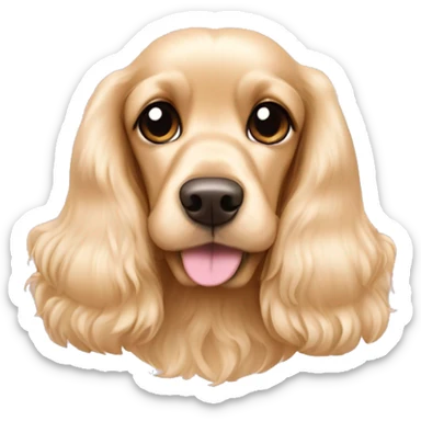 Blond cocker spaniel wearing two light pink sleighbell sticker