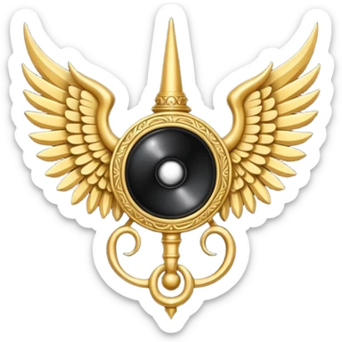 holy emblem with black wings with horn sticker