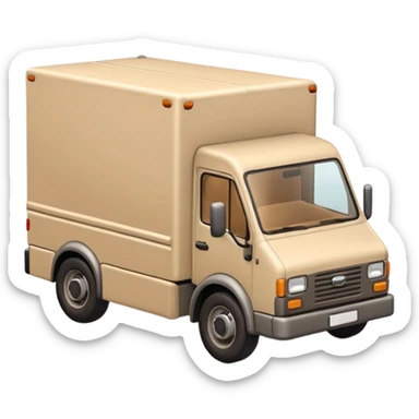 emoji of beige delivery truck, in perspective view sticker