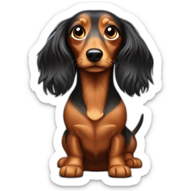 long hair doxie sticker