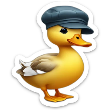 cute duck wearing a flat cap sticker