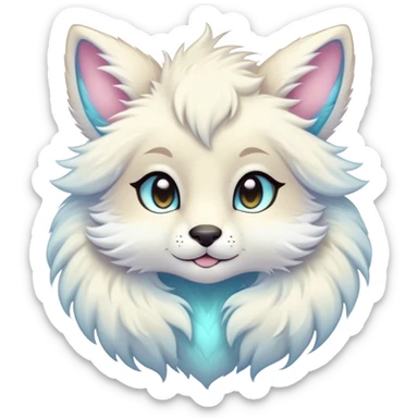 Kawaii bright fantasy ethereal anthro fursona animal sticker