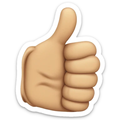 Thumb up but top part cruled in a bit sticker