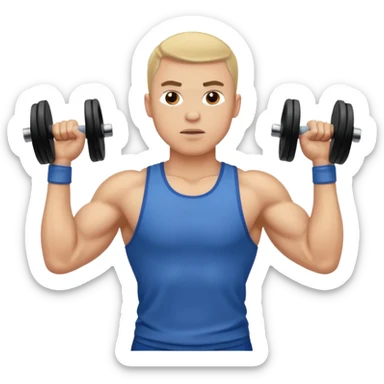 ligth man exercising on the gym sticker