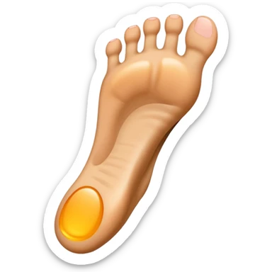 bottom of a foot showing the sole, simple and clear design emoji style sticker