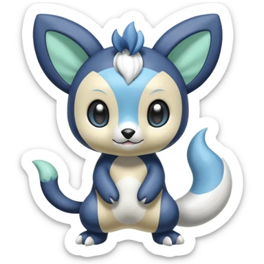 Shiny Soft Smooth Glossy Pastel Colorful Exotic Meloetta-Oshawott-Meowstic-Minccino-Stitch-Fakémon-creature-hybrid sticker