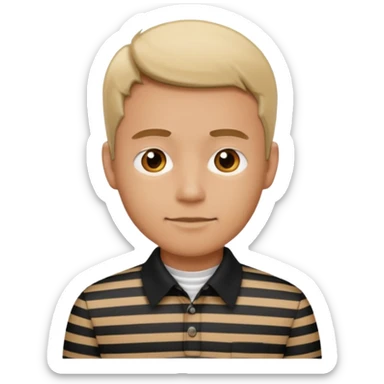 Man with black Striped Shirt not a t shirt sticker