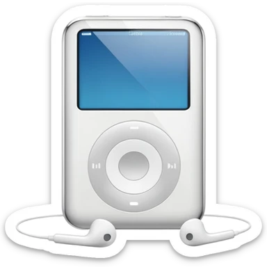 all white ipod and earphone
 sticker
