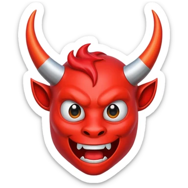 Red devil horn sticker