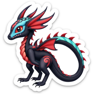 Colorful Exotic Meloetta-Salandit-Darkrai-Venom-Stitch-Fakémon-creature-hybrid sticker