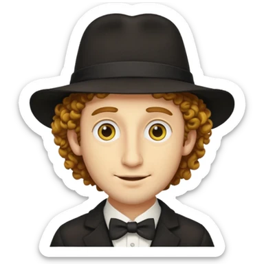 A yellow Jewish guy with the hair and nose and hat sticker