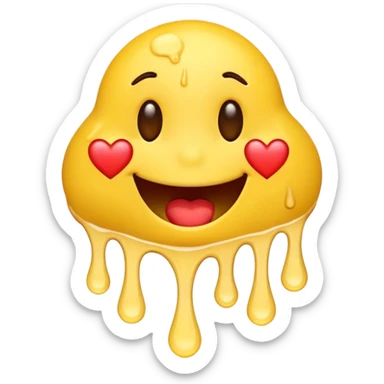 i want a classic yellow emoji smi9ley fave but its melting in love sticker